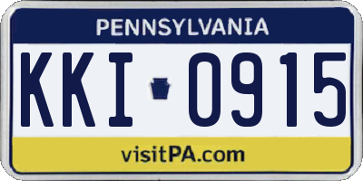 PA license plate KKI0915