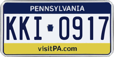 PA license plate KKI0917