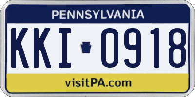 PA license plate KKI0918
