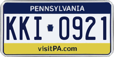 PA license plate KKI0921