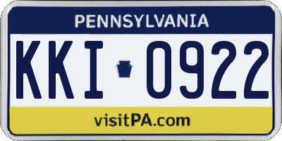 PA license plate KKI0922