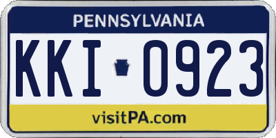 PA license plate KKI0923