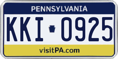 PA license plate KKI0925