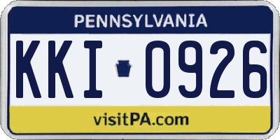 PA license plate KKI0926