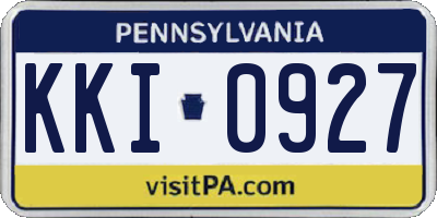 PA license plate KKI0927