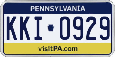 PA license plate KKI0929