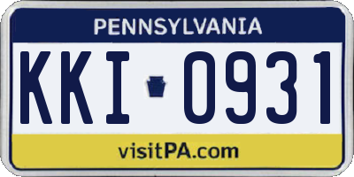 PA license plate KKI0931