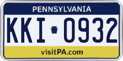 PA license plate KKI0932