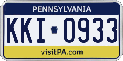 PA license plate KKI0933