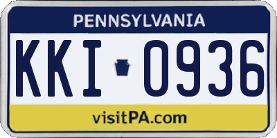 PA license plate KKI0936