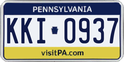 PA license plate KKI0937