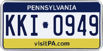 PA license plate KKI0949