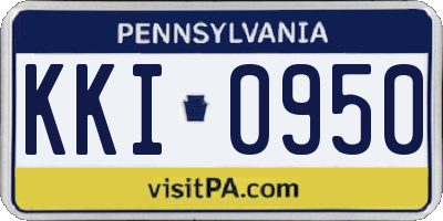 PA license plate KKI0950
