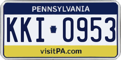 PA license plate KKI0953