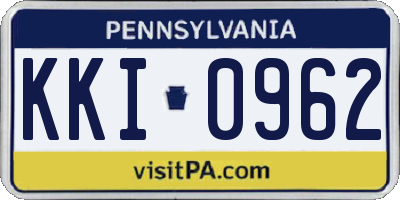 PA license plate KKI0962