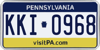 PA license plate KKI0968
