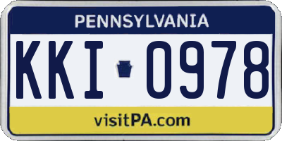 PA license plate KKI0978