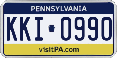 PA license plate KKI0990