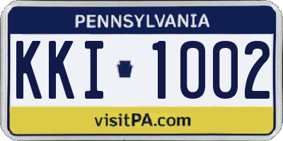PA license plate KKI1002