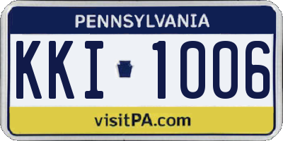PA license plate KKI1006