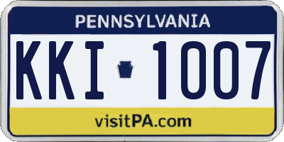 PA license plate KKI1007