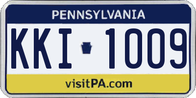 PA license plate KKI1009