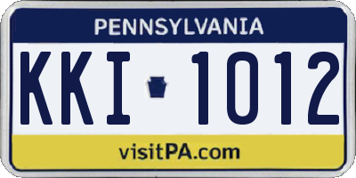 PA license plate KKI1012
