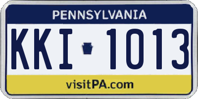 PA license plate KKI1013