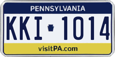 PA license plate KKI1014