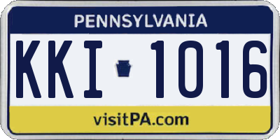 PA license plate KKI1016