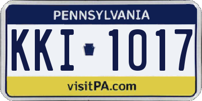PA license plate KKI1017