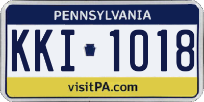 PA license plate KKI1018