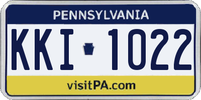 PA license plate KKI1022