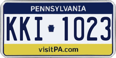 PA license plate KKI1023