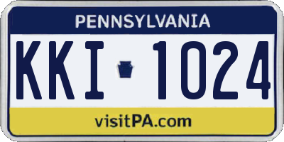 PA license plate KKI1024
