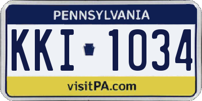 PA license plate KKI1034
