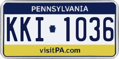 PA license plate KKI1036