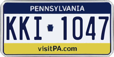 PA license plate KKI1047