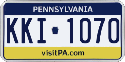 PA license plate KKI1070