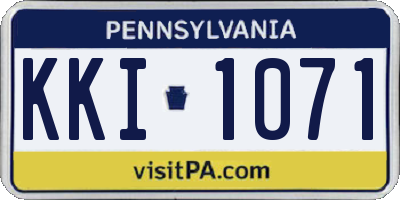 PA license plate KKI1071