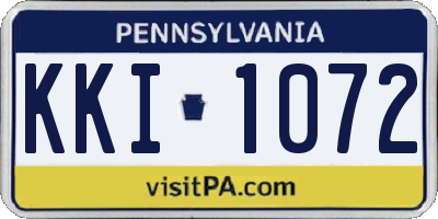 PA license plate KKI1072