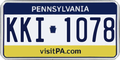 PA license plate KKI1078
