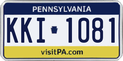 PA license plate KKI1081