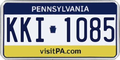 PA license plate KKI1085