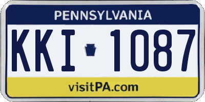 PA license plate KKI1087