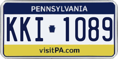 PA license plate KKI1089