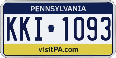 PA license plate KKI1093