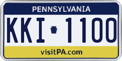 PA license plate KKI1100