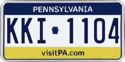 PA license plate KKI1104
