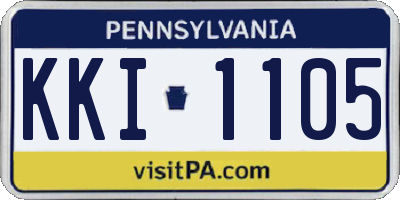PA license plate KKI1105